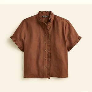 J.Crew Ruffle Trim Short Sleeve Top, Size S, NWT